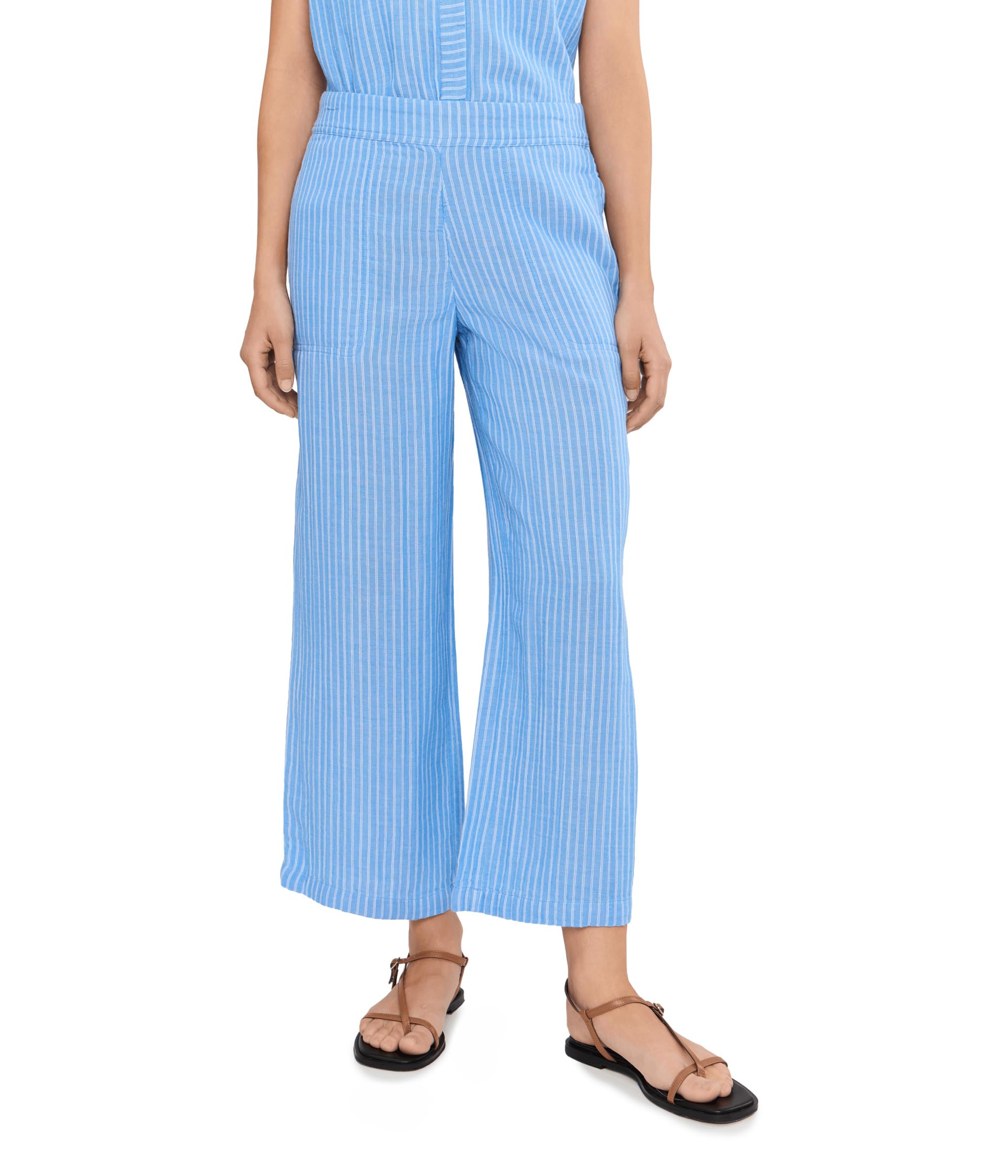 Petite Fairfield Wide Leg Gauze Ankle Pants