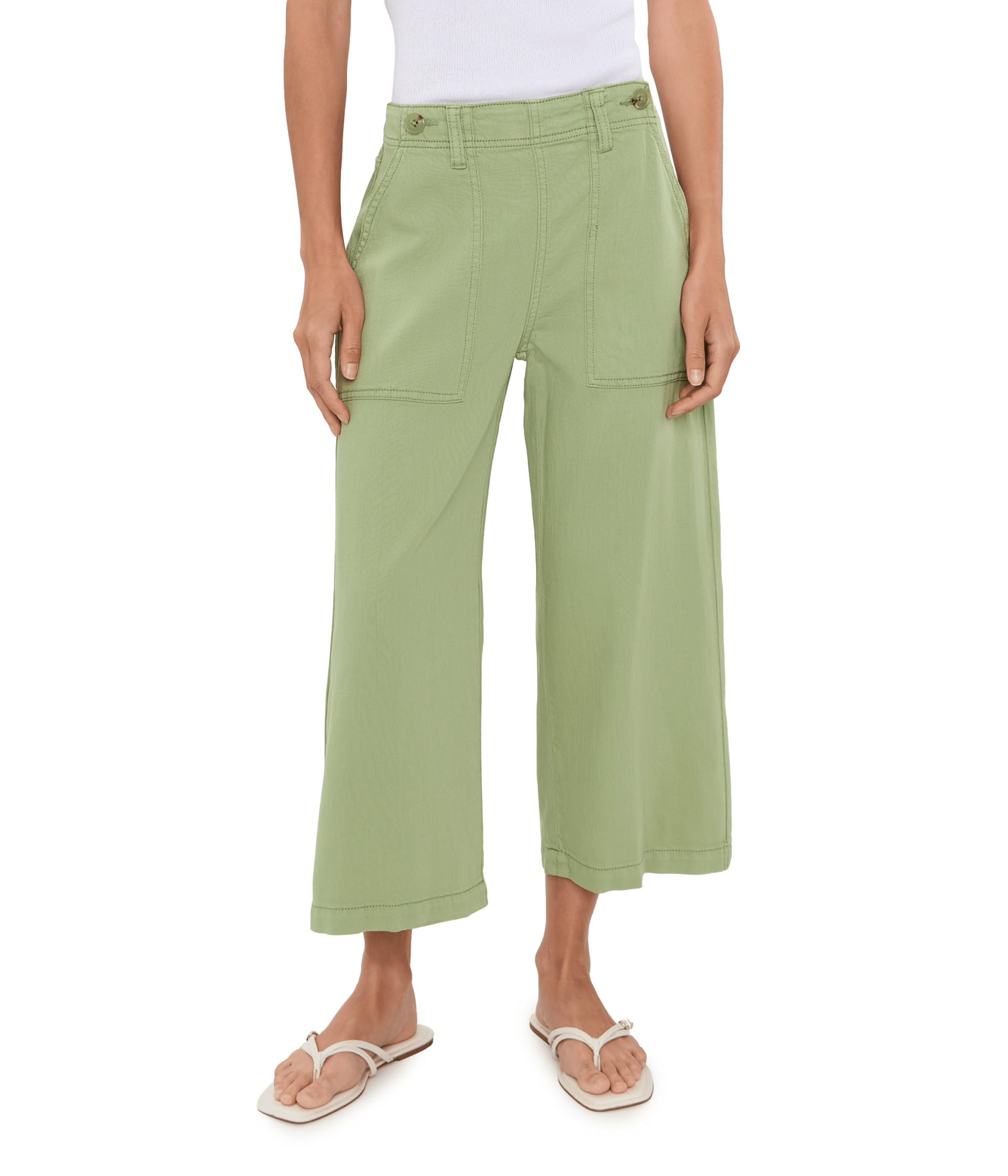 Женские брюки Petite Mid-Rise Utility Crop Wide Leg