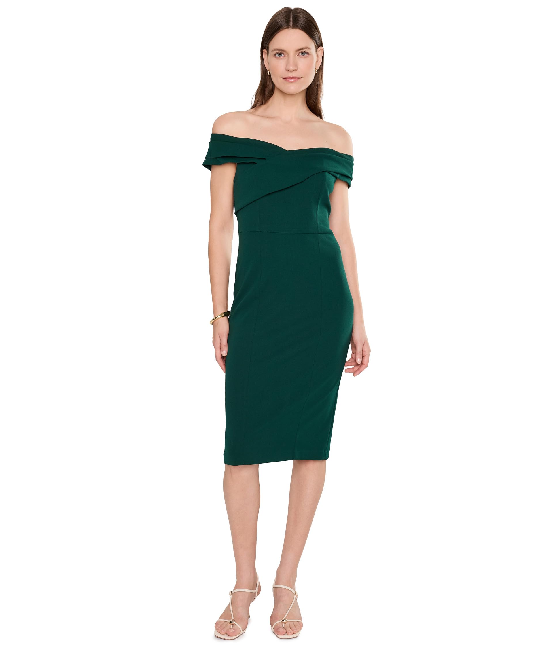 Платье-футляр Cross Pleated Neck Sheath