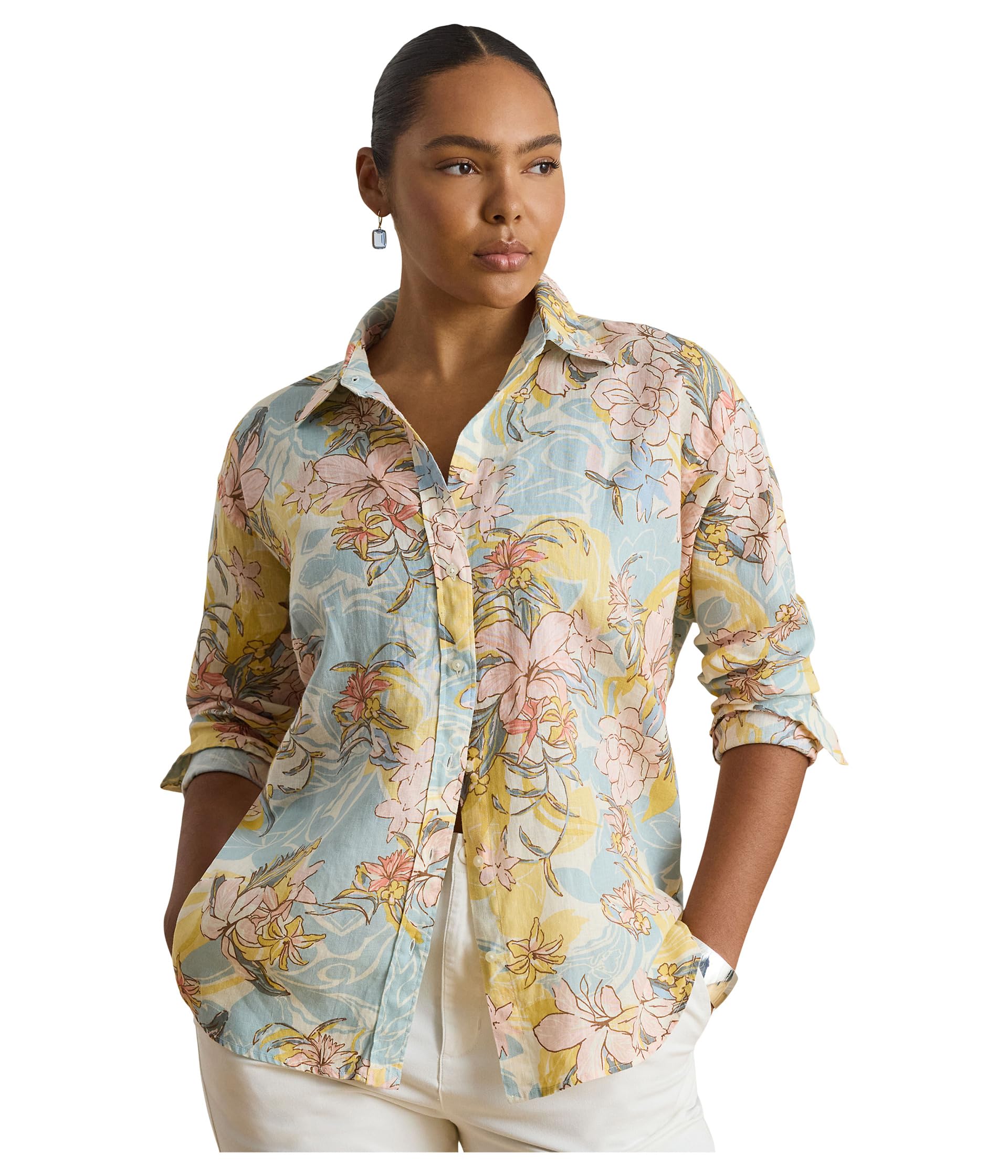 Lauren Ralph Lauren Женская рубашка из льна Plus Size