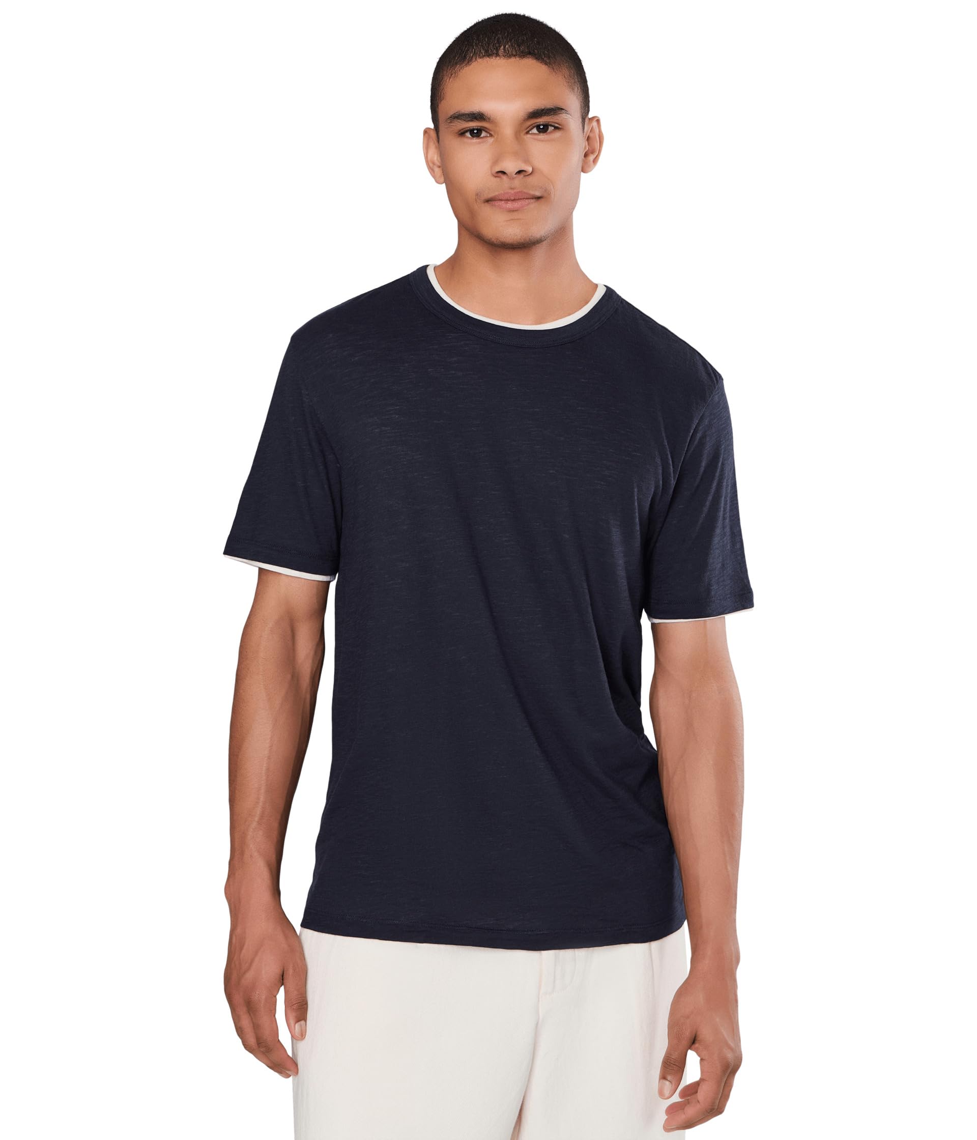 Короткая футболка Vince Fine Slub Double Layer
