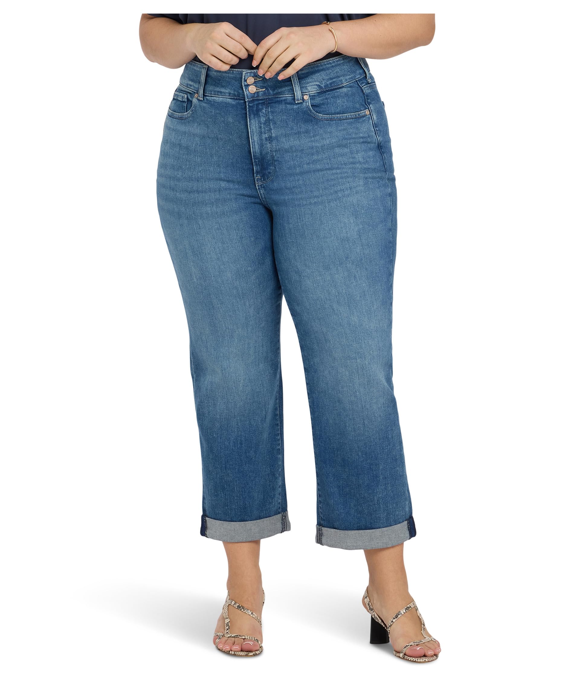 Plus Size Bailey Relaxed Straight Crop Cuff Jeans