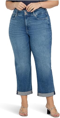 Plus Size Bailey Relaxed Straight Crop Cuff Jeans
