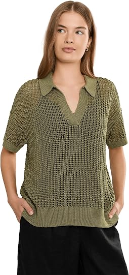 Свитер Petite Linen-Blend Mesh Lauren Ralph Lauren Женский