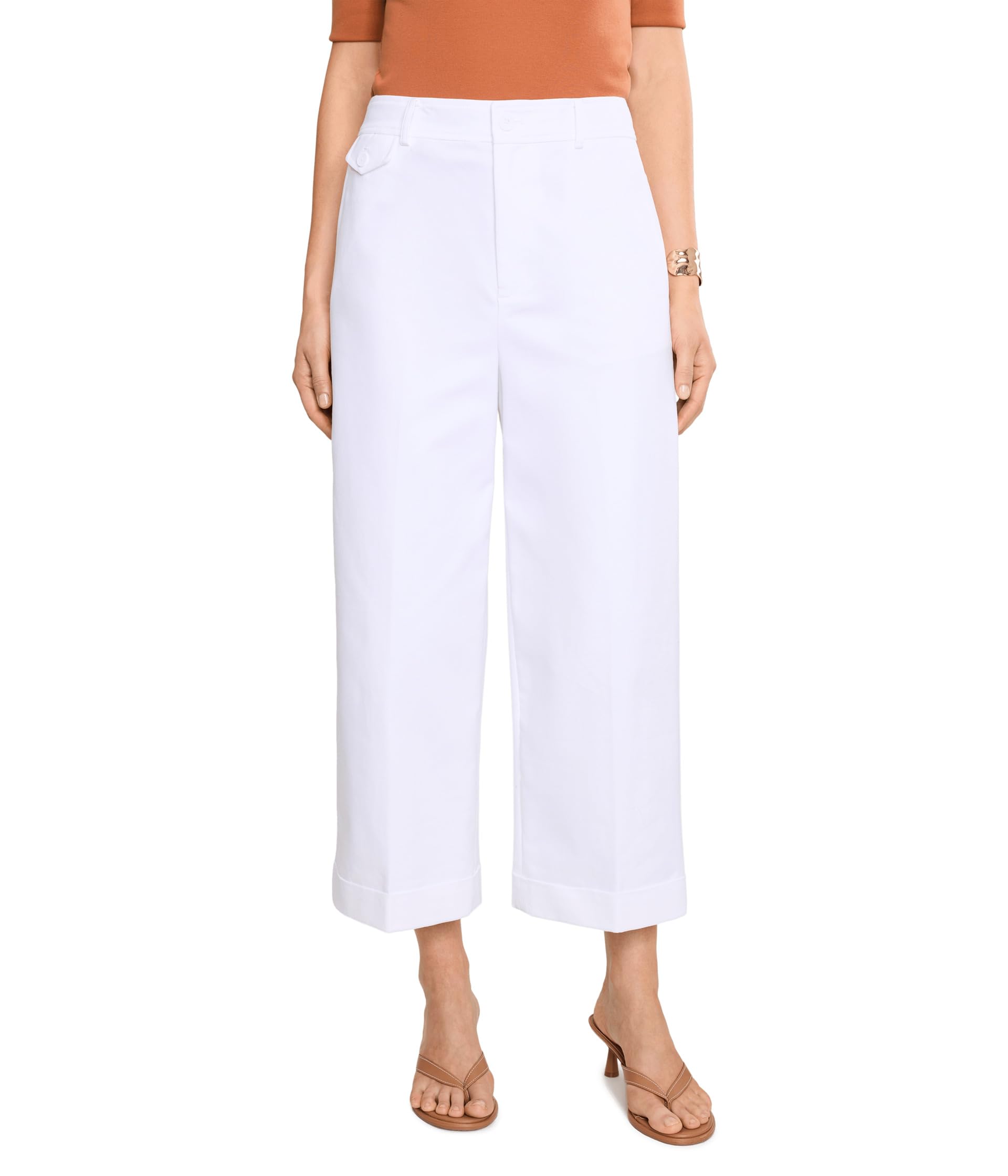 Double-Faced Stretch Cotton Cropped Pants