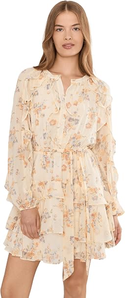 Petite Floral Ruffle-Trim Tiered Dress