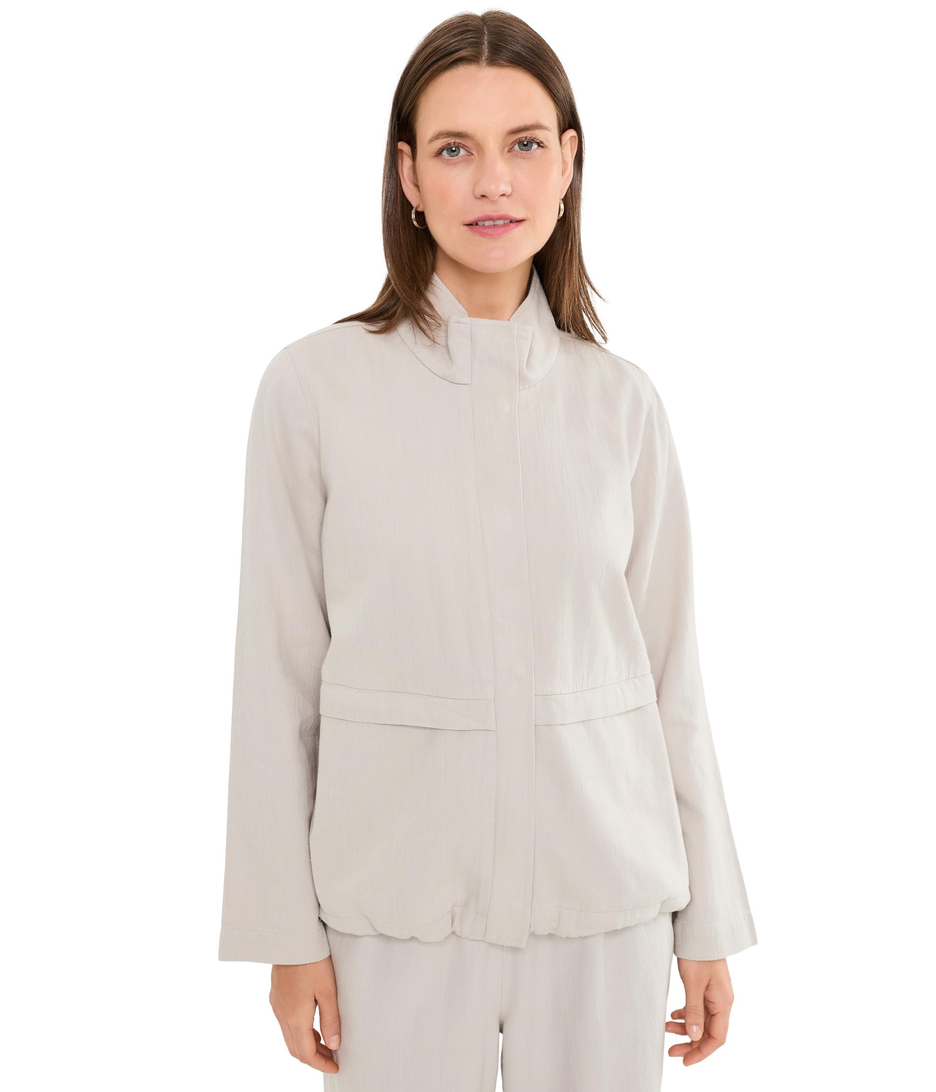 Slubby Organic Cotton Linen Zip-Up Jacket