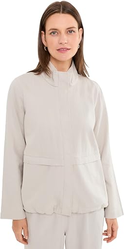 Slubby Organic Cotton Linen Zip Up куртка Женская