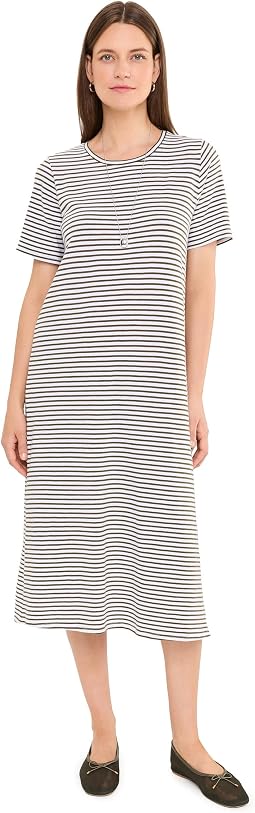 Женское платье Eileen Fisher Striped Organic Cotton Slub Round Neck