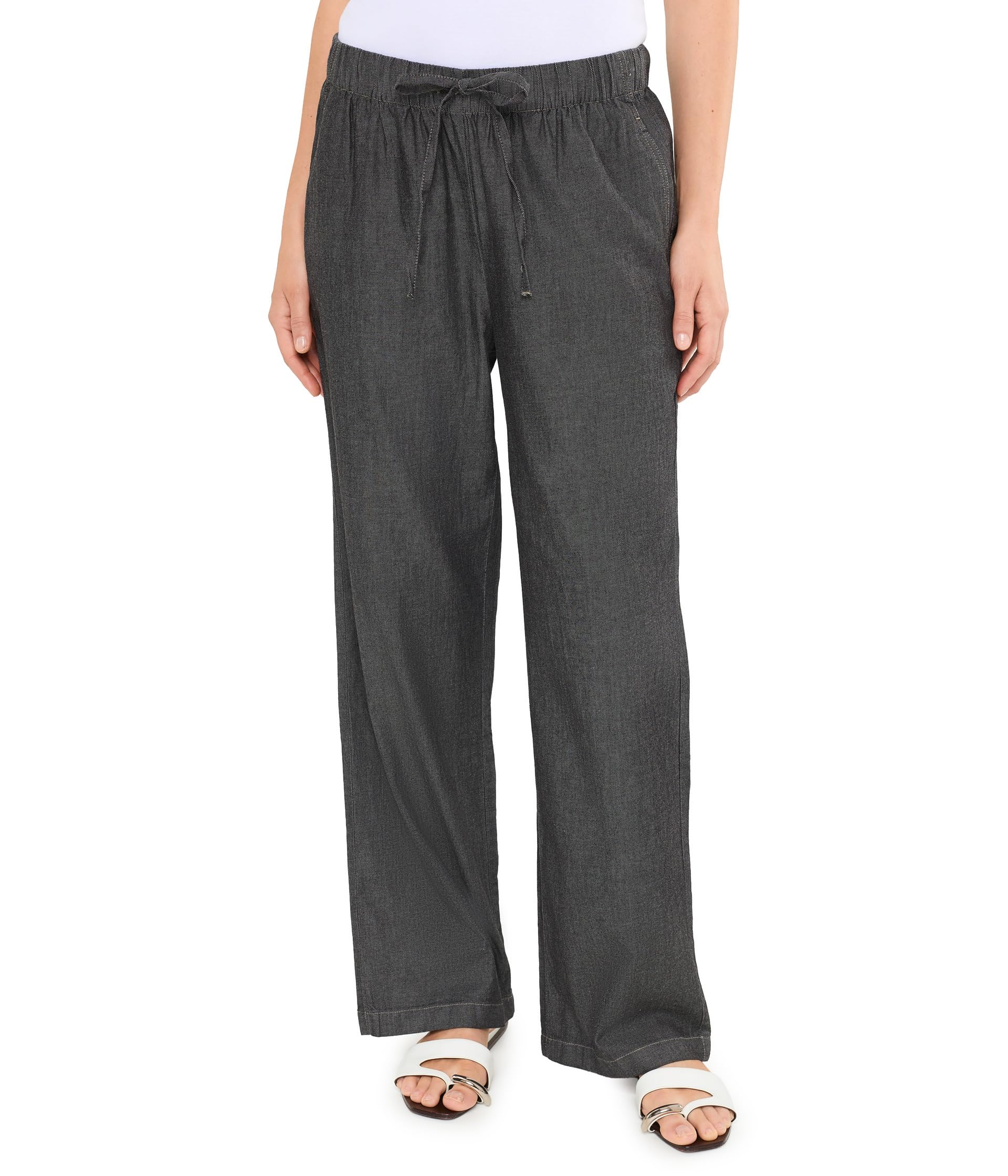 Airy Organic Cotton Twill Straight Full-Length Pants