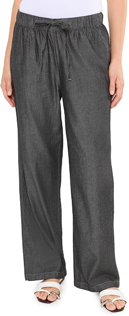 Airy Organic Cotton Twill Straight Full-Length Pants