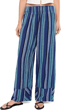 Day's End Linen Striped Pull-On Pants