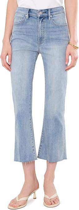 Mid-Rise Hannah Crop Flare Jeans with Cut Hem 25.5" Inseam