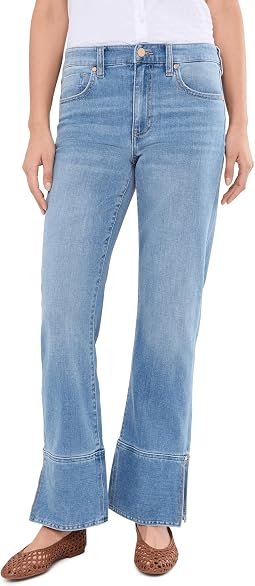 30" Mid-Rise Kennedy Straight Jeans with Cuff and Slit