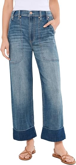 27" High-Rise Relaxed Straight Jeans with Utility Pockets