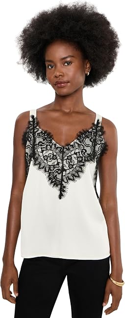 Sleeveless Woven Top w/ Lace