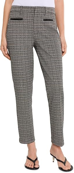 Mid-Rise Trousers w/ Faux Leather Trim