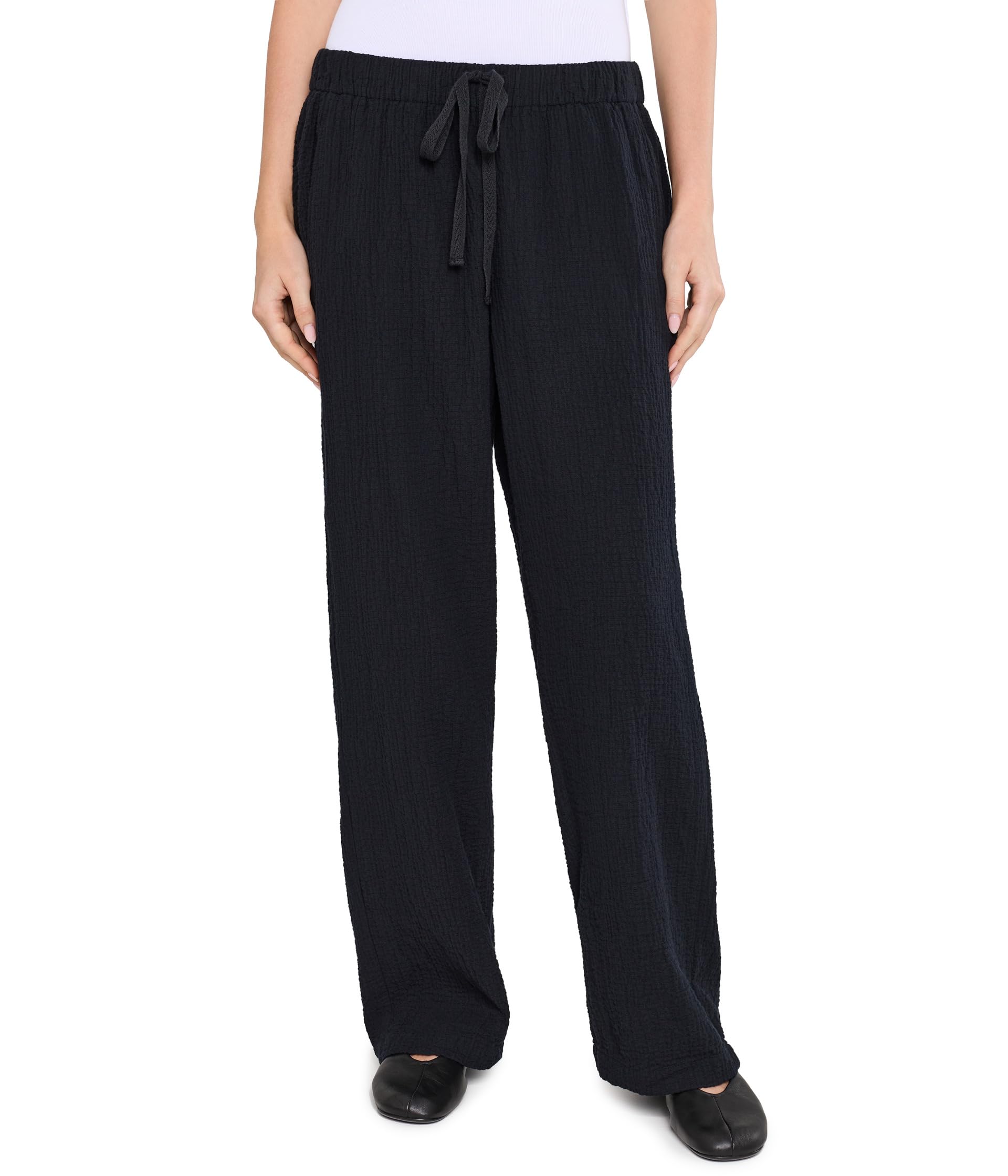 Organic Cotton Doubleweave Straight Full-Length Pants
