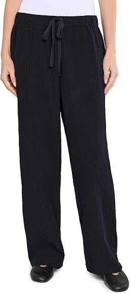 Organic Cotton Doubleweave Straight Full-Length Pants