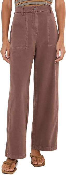 Petite Garment Dyed Utility Cotton High-Waisted Pants