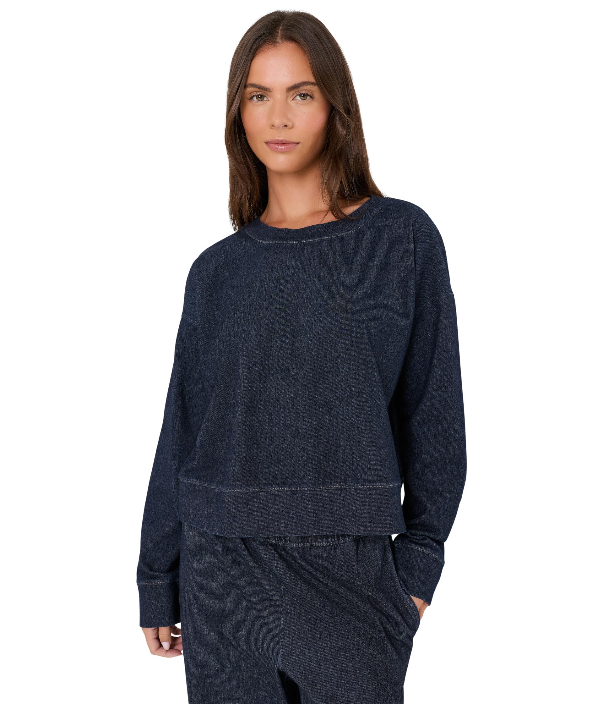 Eileen Fisher укороченный свитшот из органического хлопка индиго-цвета