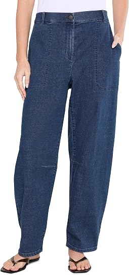 Cotton Stretch Denim Ankle Arch Pants