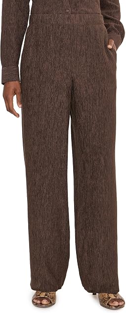 Woven Plisse Straight Pants