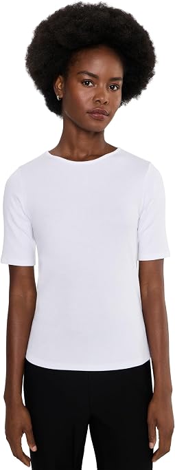 Organic Cotton Stretch Rib Crew Neck Top
