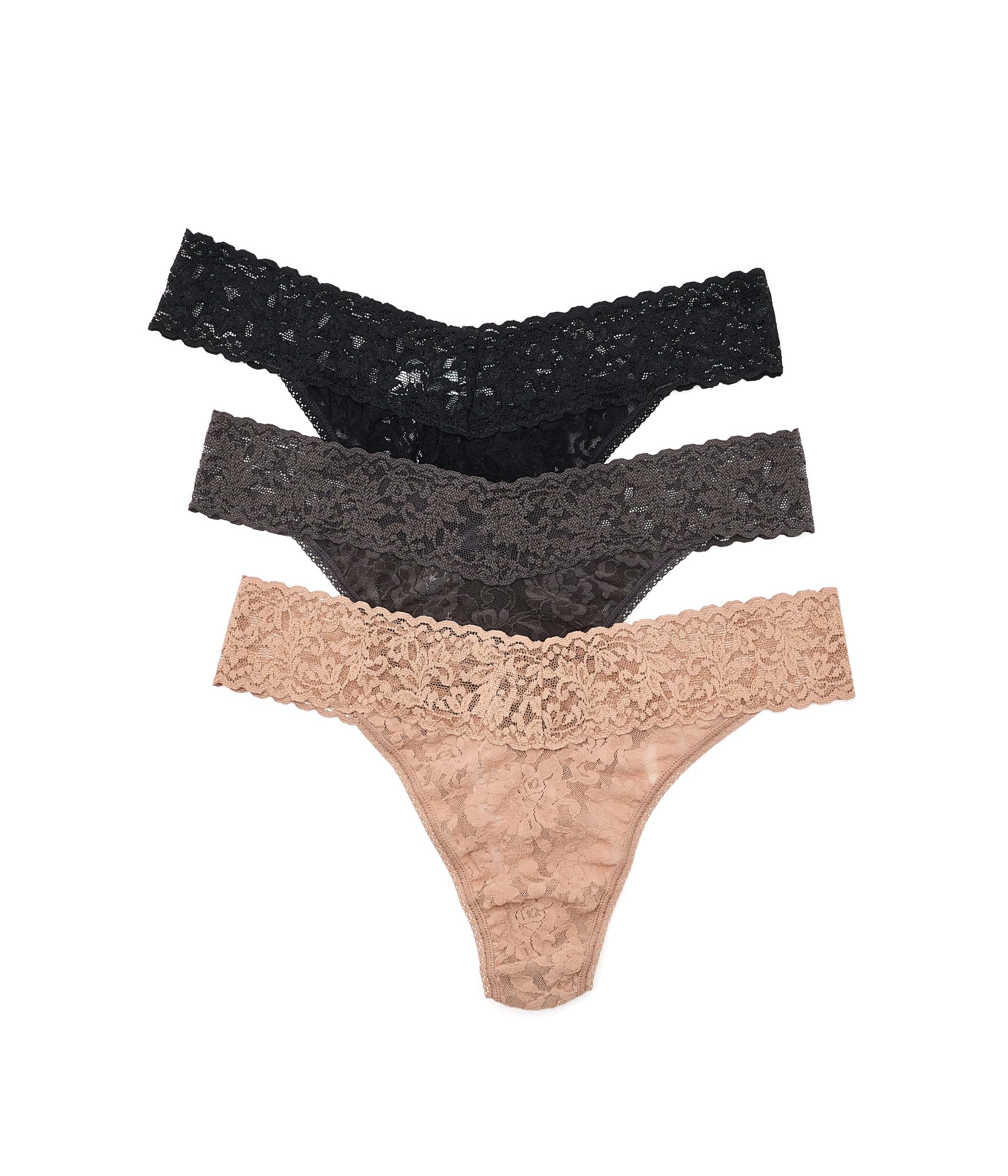 Signature Lace Original Rise Thong 3-Pack