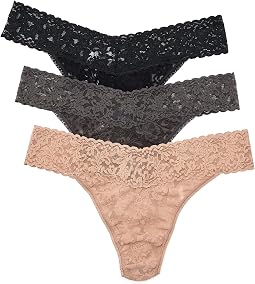 Трусики Signature Lace Original Rise Thong 3-Pack Hanky Panky Женские