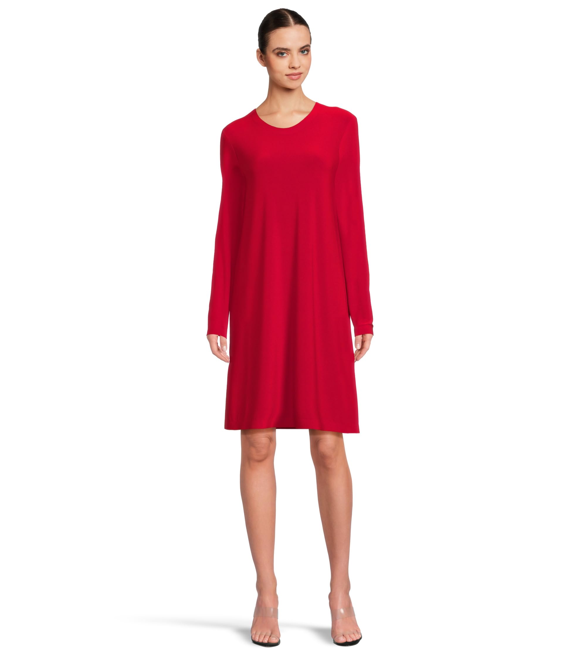 Long Sleeve Crew Dress To Knee