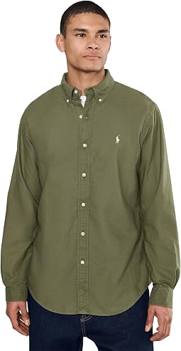 Мужская рубашка Classic Fit Long Sleeve Garment Dyed Oxford