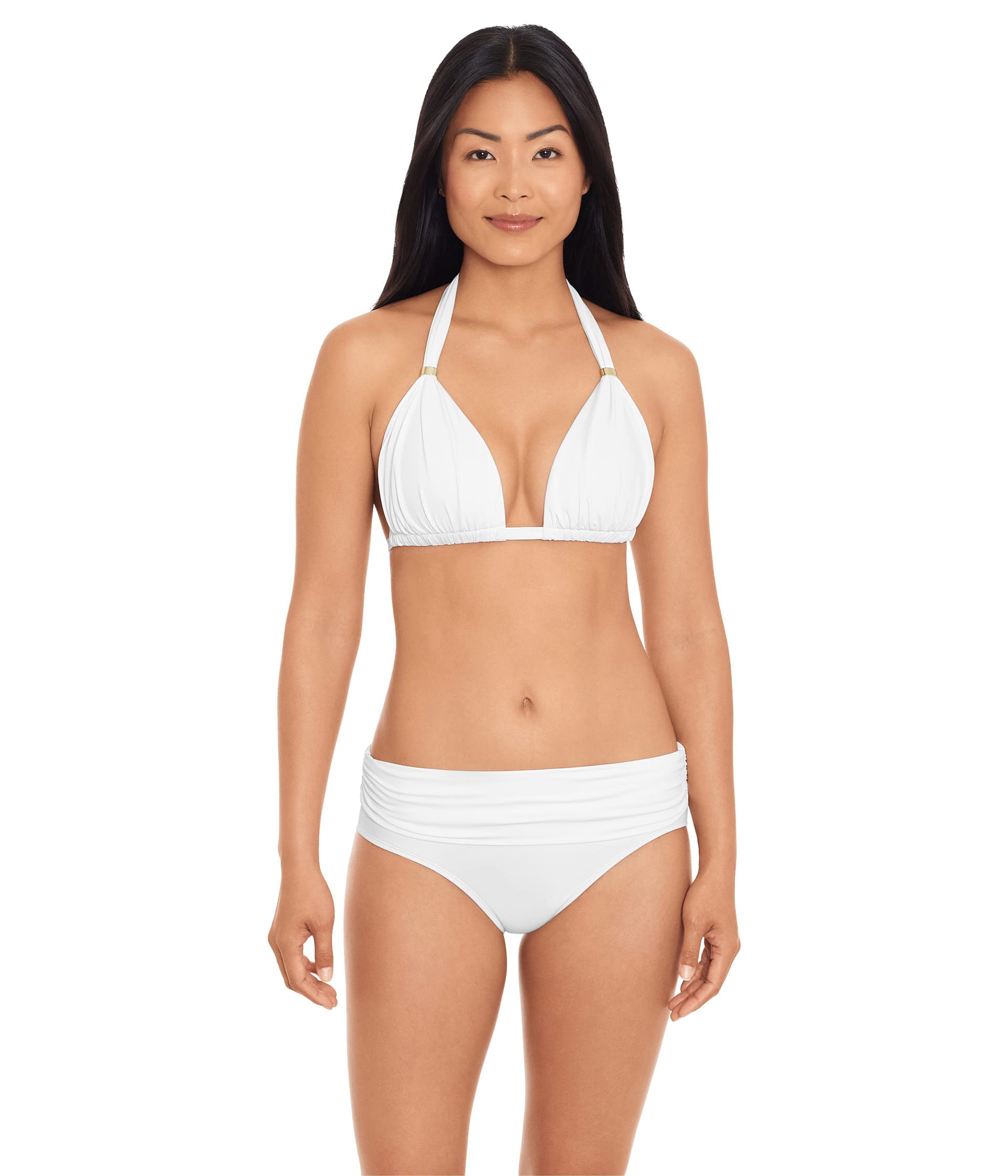 Beach Club Solids Molded Cup Halter Top