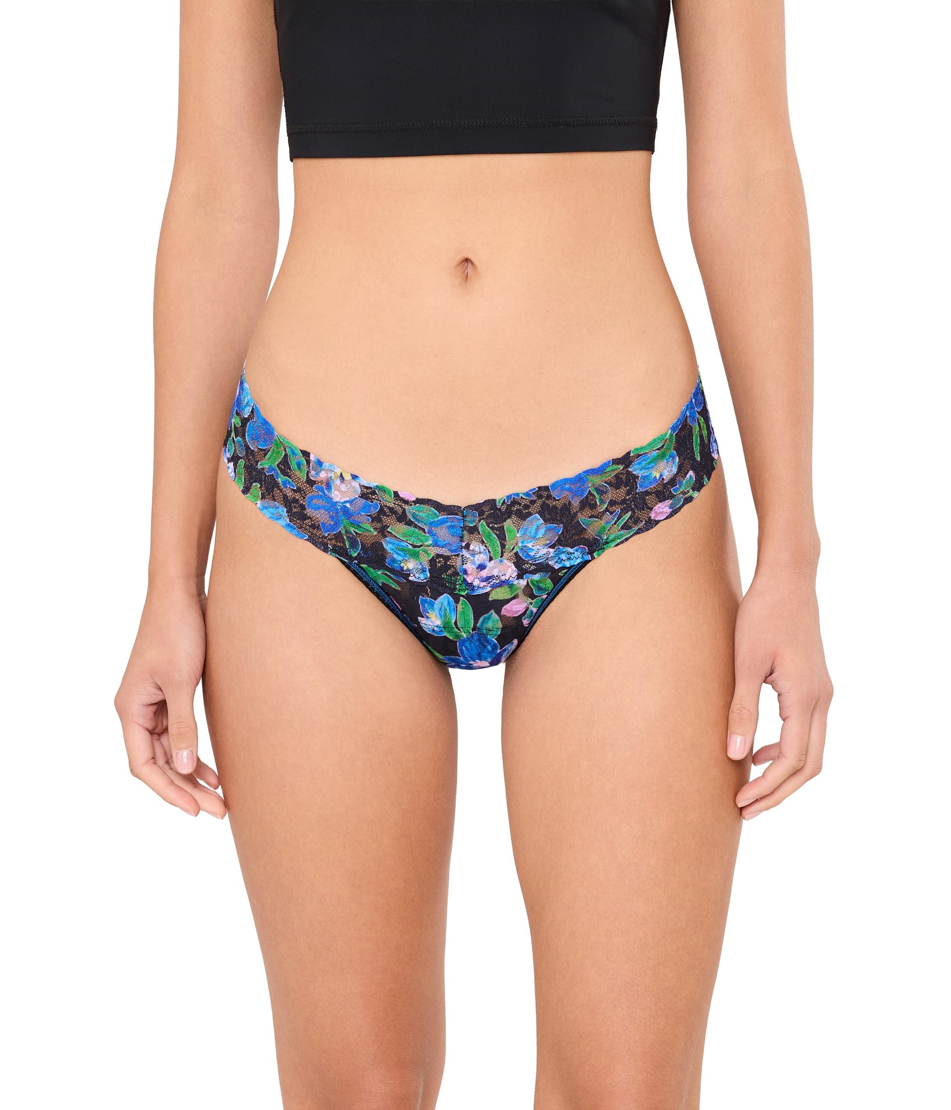 Printed Signature Lace Low Rise Thong