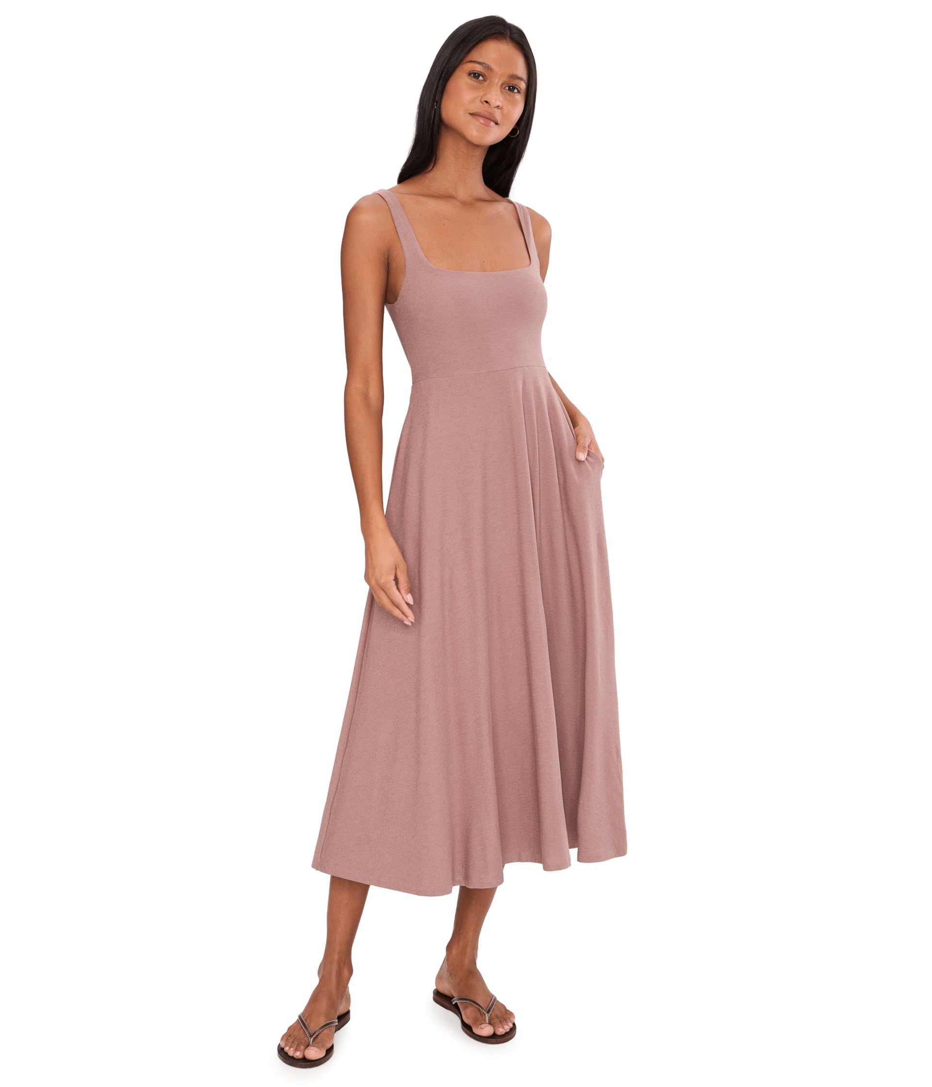 Featherweight At The Ready Square Neck Dress