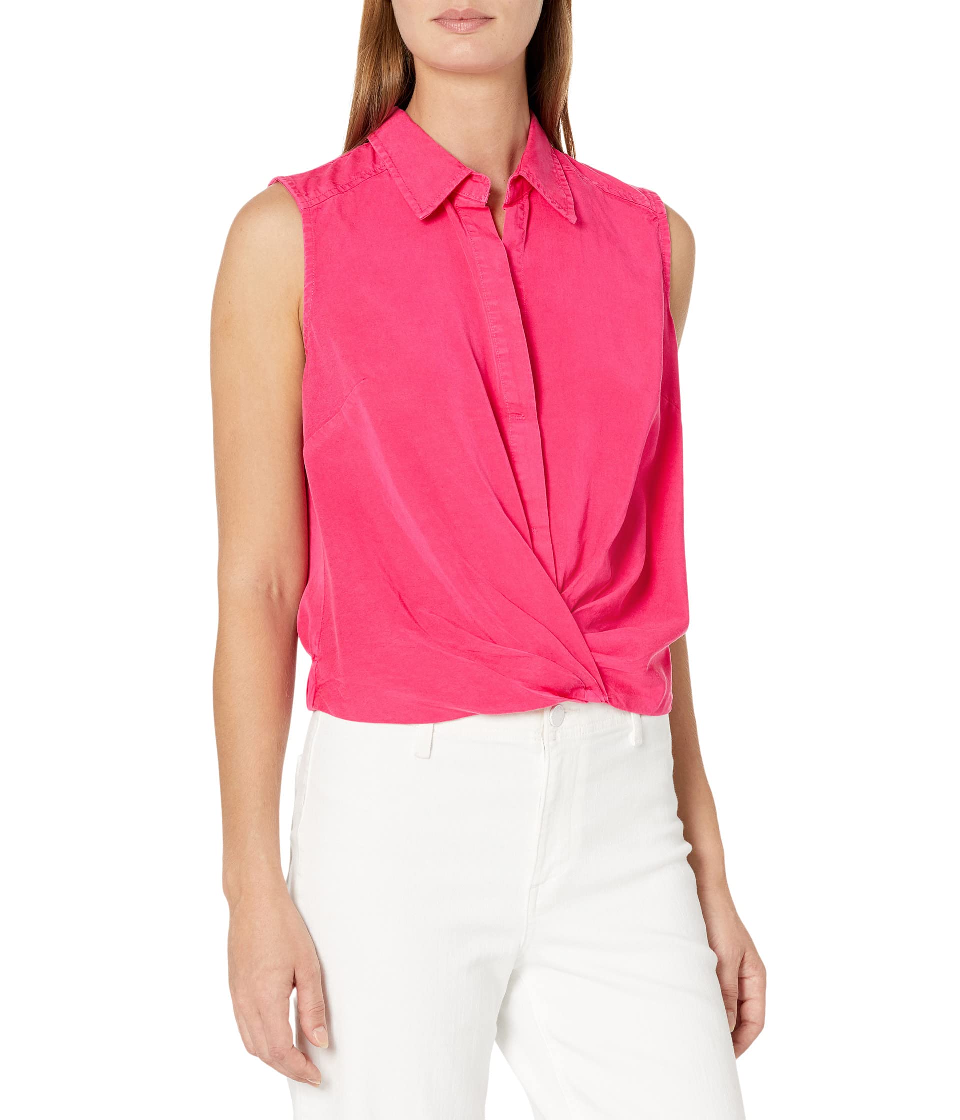 KUT from the Kloth Renata Front Twist Sleeveless Blouse w/ Collar Женский