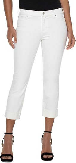 Liverpool Los Angeles джинсы Charlie Crop Wide Rolled Cuff Bone White