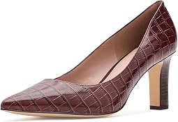 Mahogany Crocodile Print Leather