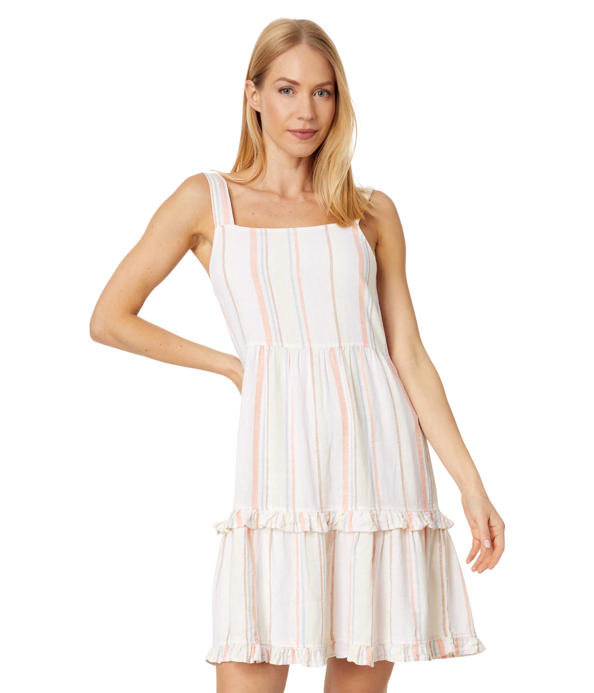 Square Neck Tiered Short Dress