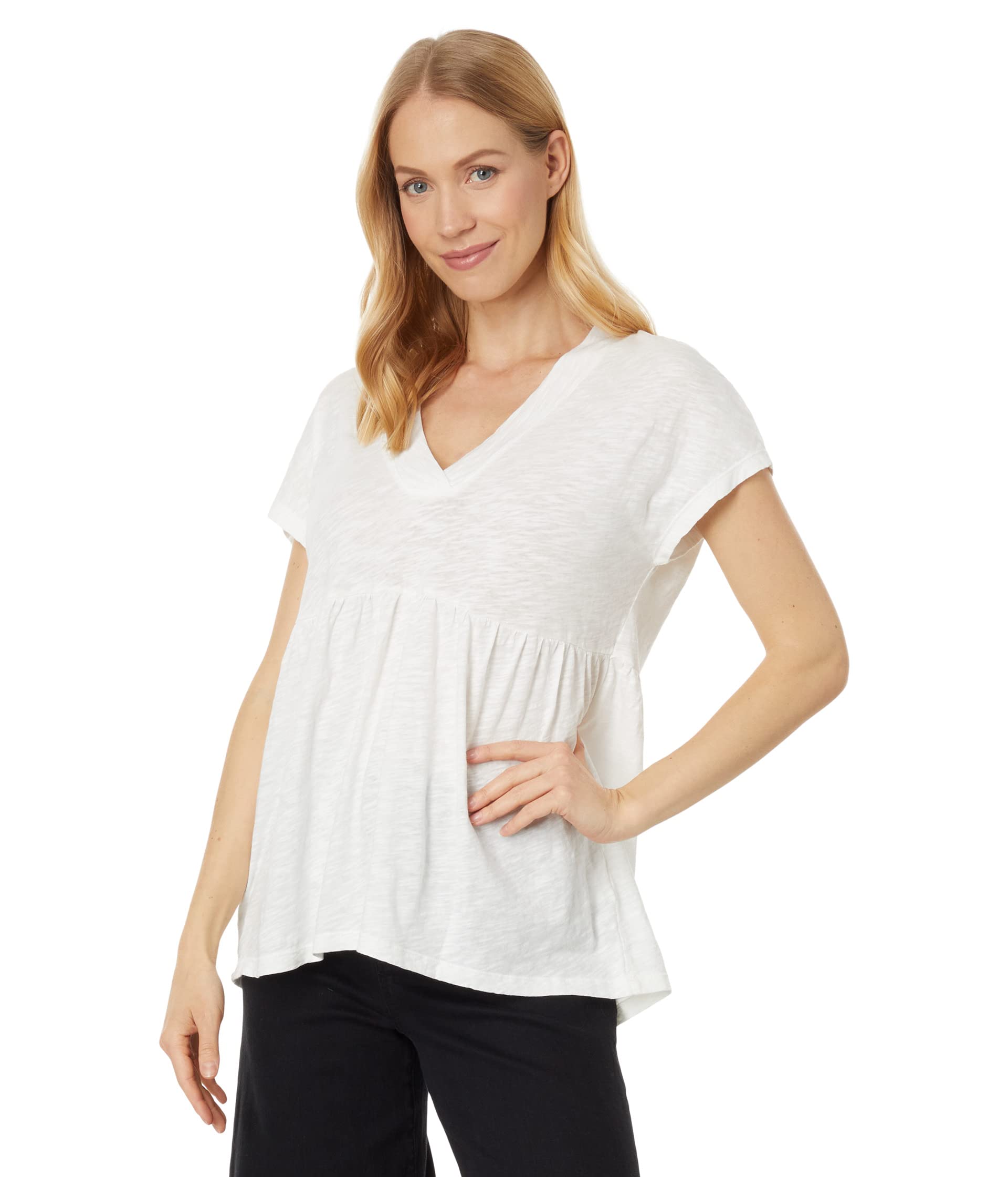 V-Neck Short Sleeve Tier Top