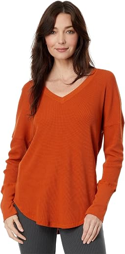 Женская туника Mod-o-doc Washed Cotton Modal Thermal Long Sleeve V-Neck