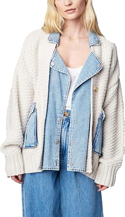 Denim and Knit Cardigan in Last Call