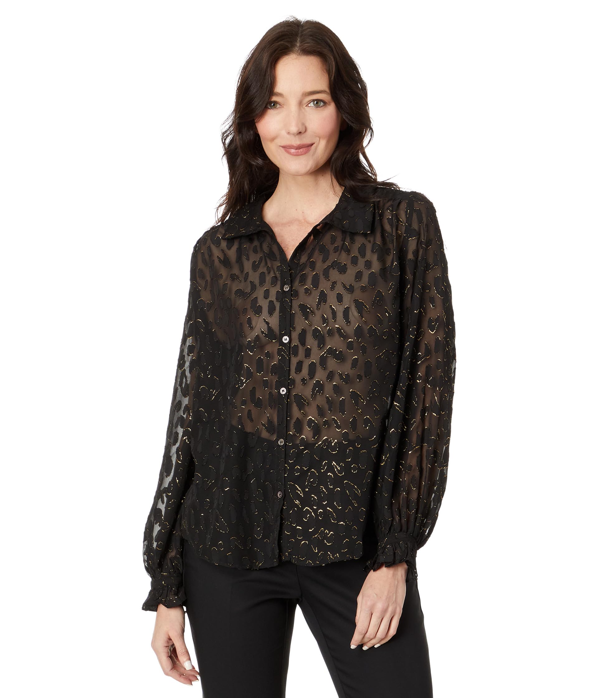 Collared Blouse with Wrist Tie