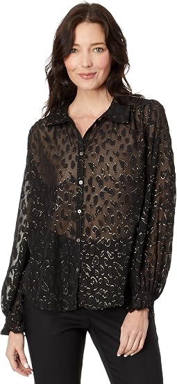 Collared Blouse with Wrist Tie