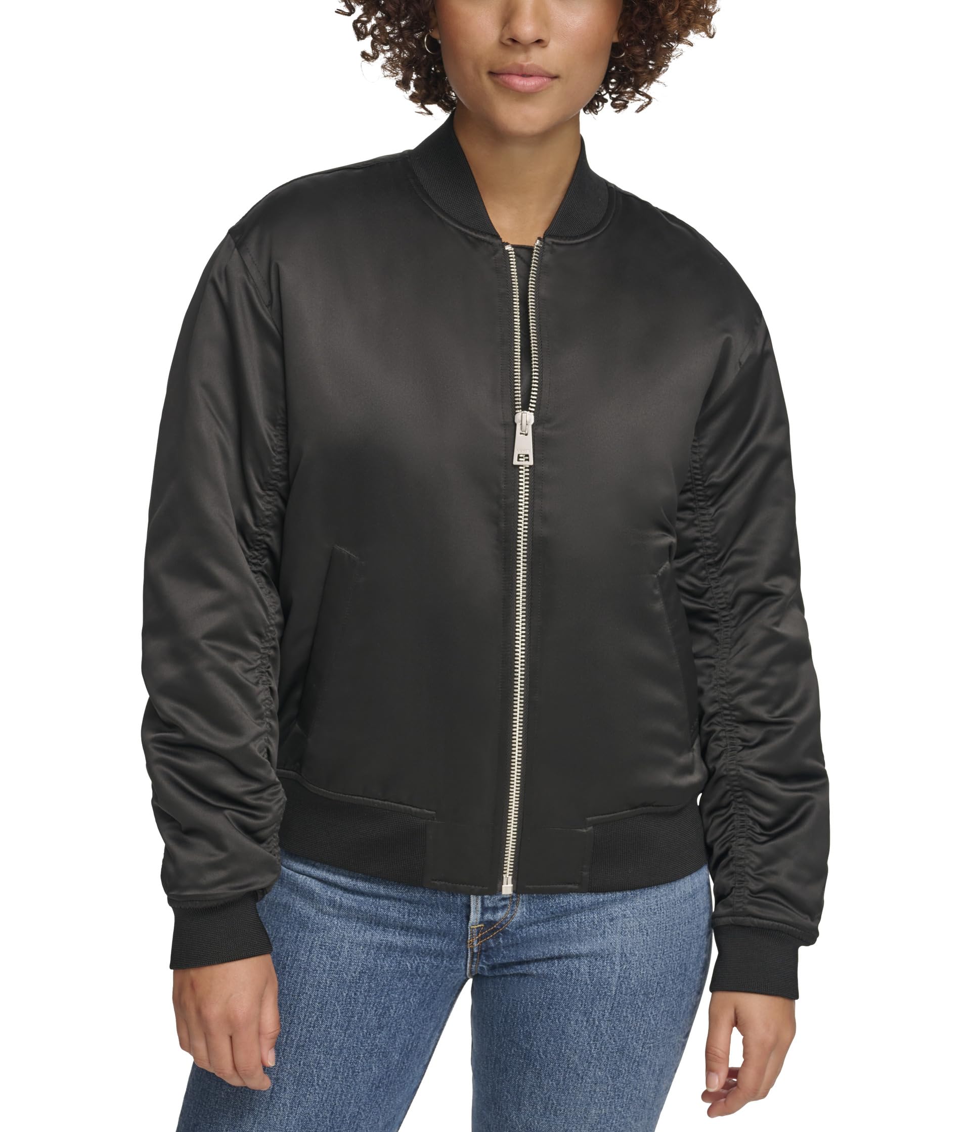Fashion Bomber with Ruching on Sleeves