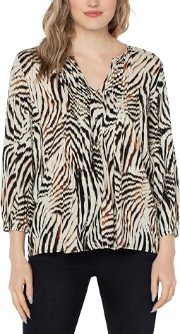Liverpool Los Angeles 3/4 Sleeve Peasant Top с защипами
