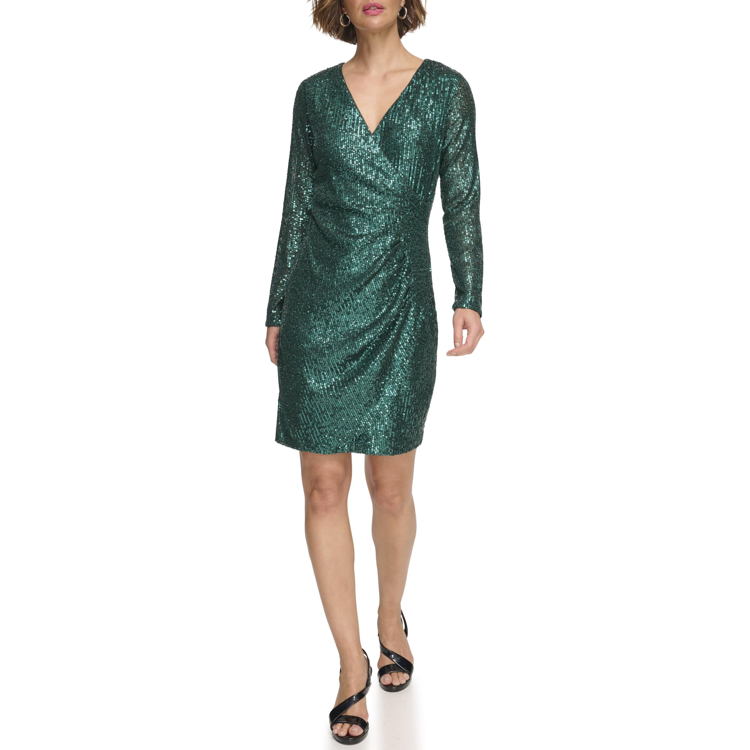 Sequin Side Ruched платье