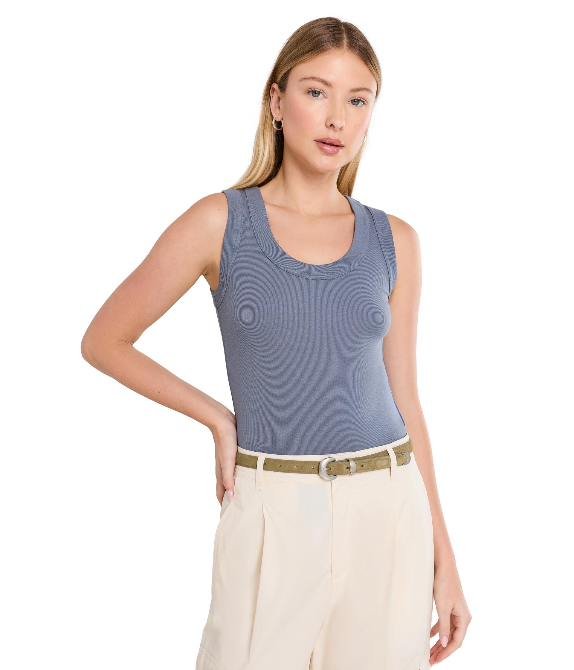 Трикотажный топ с круглым вырезом Perfect Knit Rib Scoop