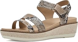 Dune Snake Print Leather/Natural Wedge