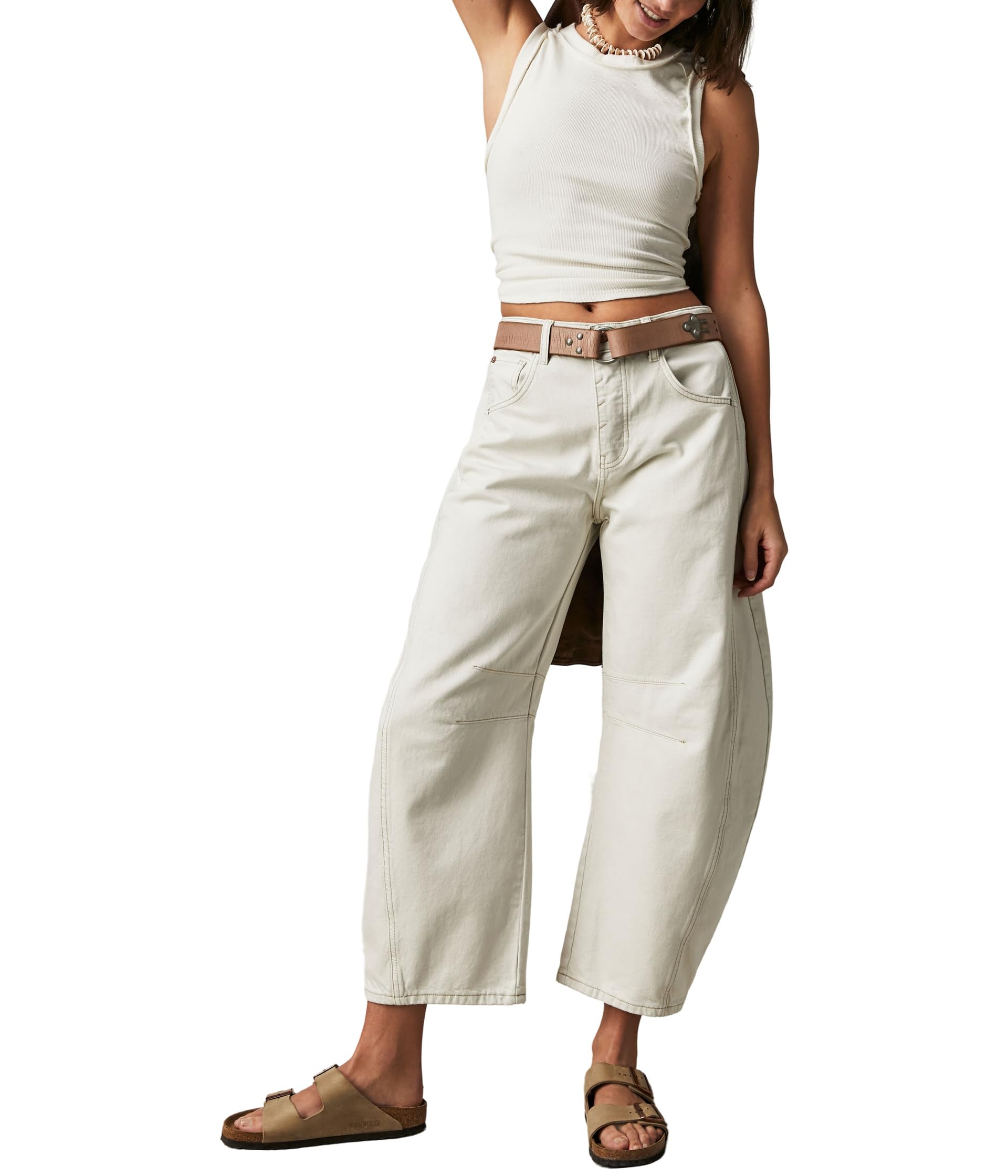 We The Free Good Luck Mid-Rise Barrel Jeans